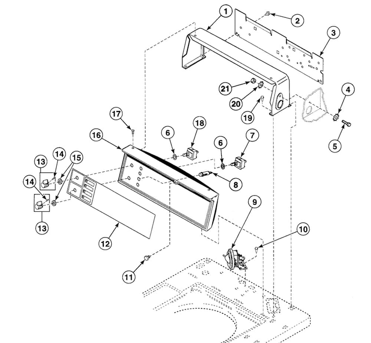 Control Assy Diagram and Parts List for SWT020LM  Speed Queen Washer