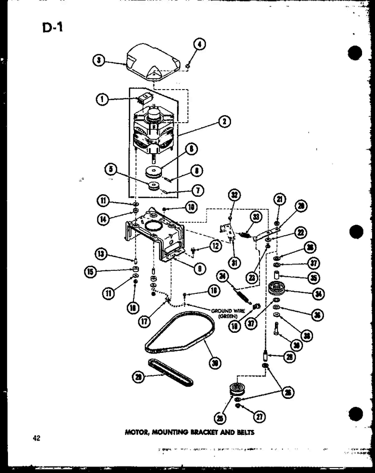 Motor Diagram and Parts List for TAA800 P75751-7W Amana Dryer