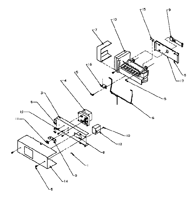 Ice Maker Diagram and Parts List for SPD22NL-P1181306WL  Amana Refrigerator