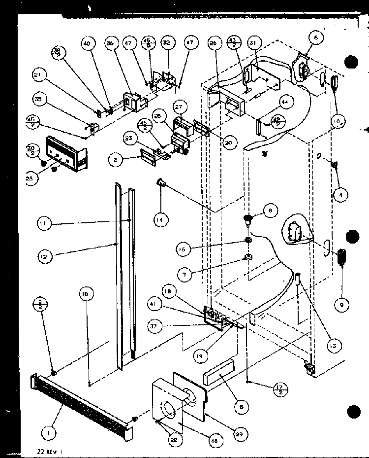 Refrigerator/freezer Controls And Cabinet Parts Diagram and Parts List for SZD20MPL-P1120204WL  Amana Refrigerator