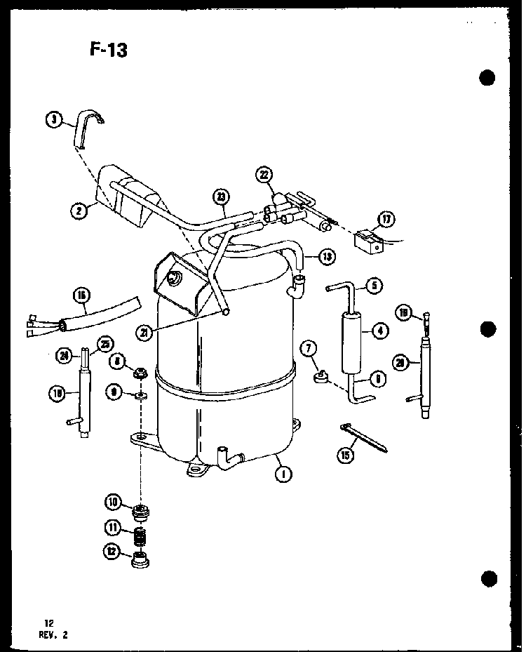 Compressor Diagram and Parts List for ES218-3HEL P67535-9R Amana Air Conditioner