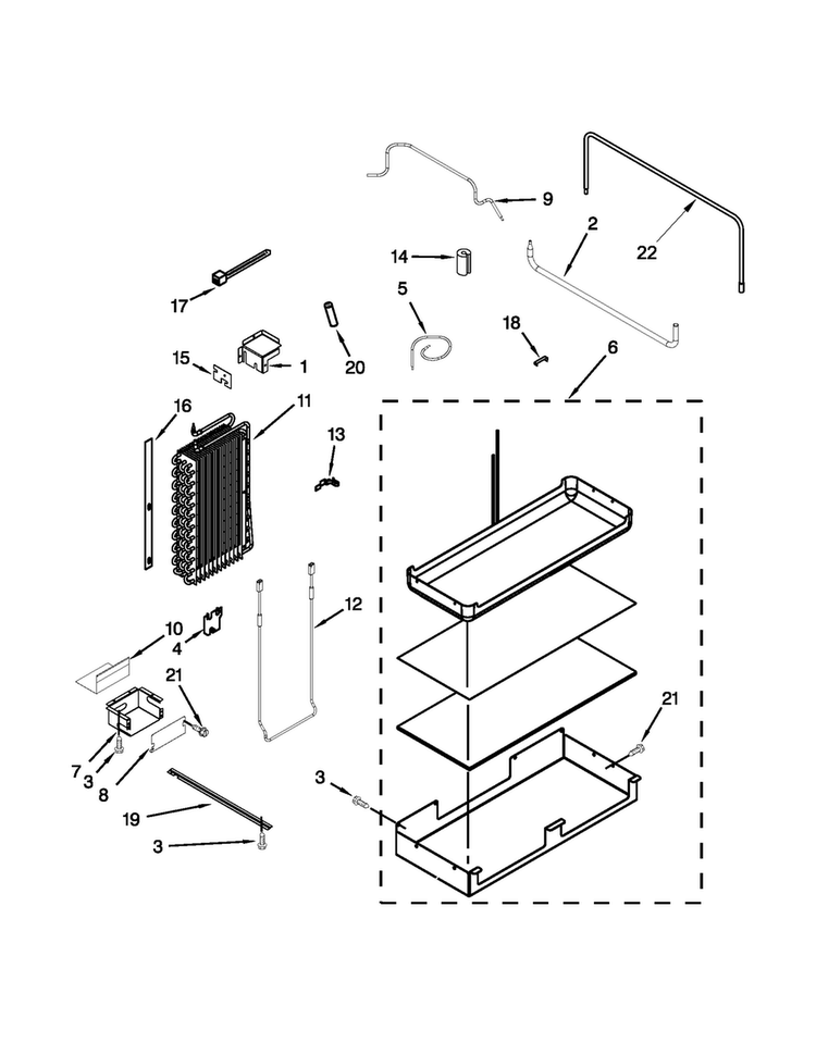 Lower Unit And Tube Parts Diagram and Parts List for JS42PPDUDB15  Jenn-Air Refrigerator
