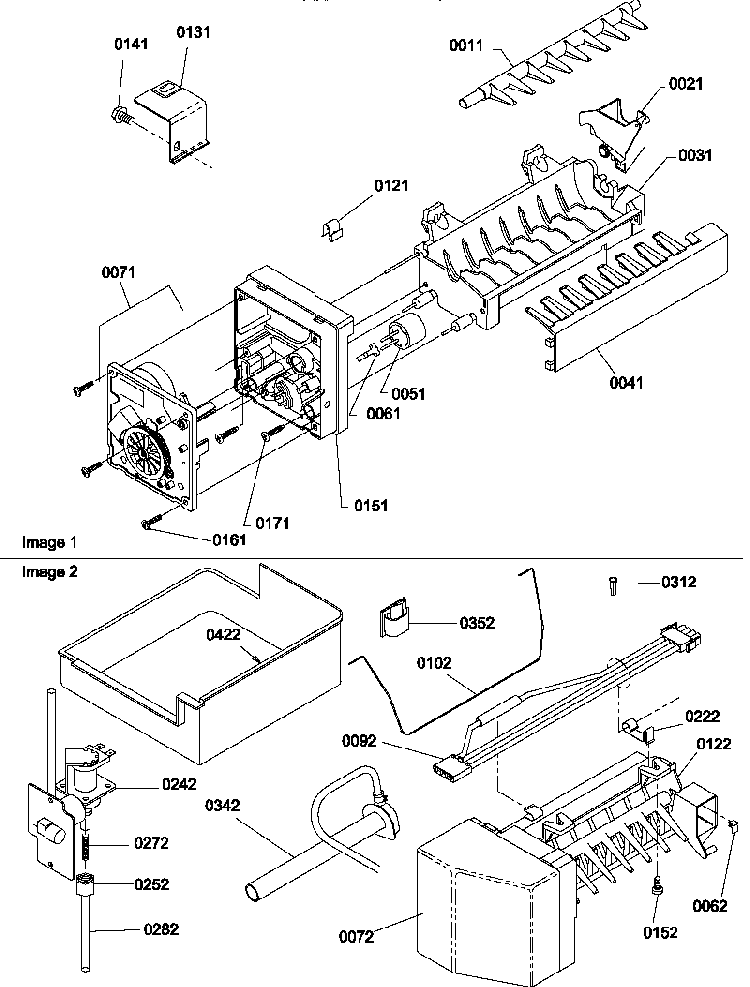 Ice Maker Assembly And Parts Diagram and Parts List for TG18V1W-P1194606WW  Amana Refrigerator