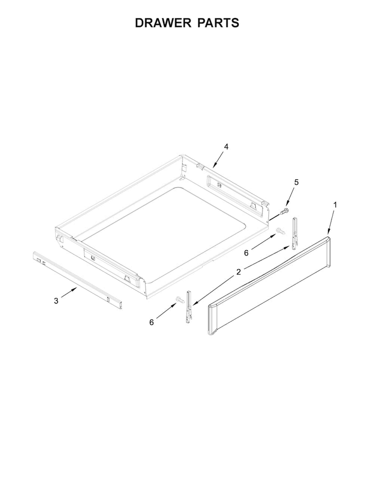 Drawer Parts Diagram and Parts List for MGR8650FZ0  Maytag Range