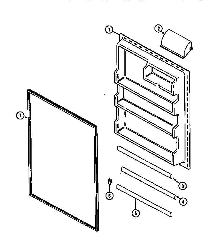 Fresh food inner door Diagram and Parts List for MTM1742ZARW  Maytag Refrigerator