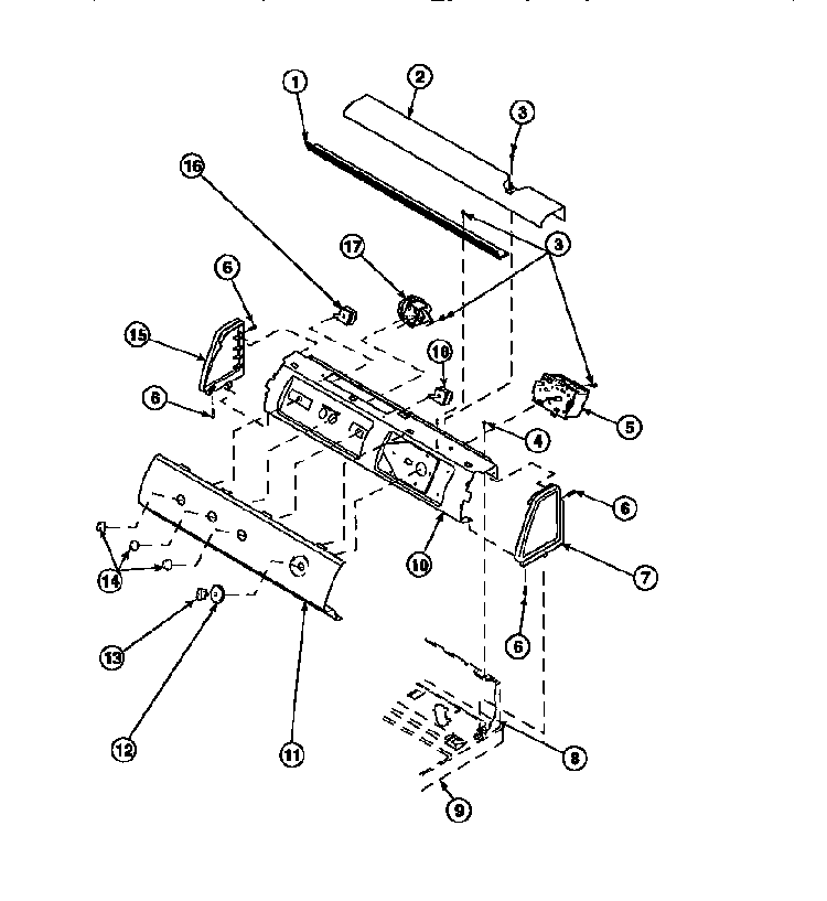 Graphic Panel, Control Mounting Plate And Controls Diagram and Parts List for LW8252W2 PLW8252W2B Amana Washer