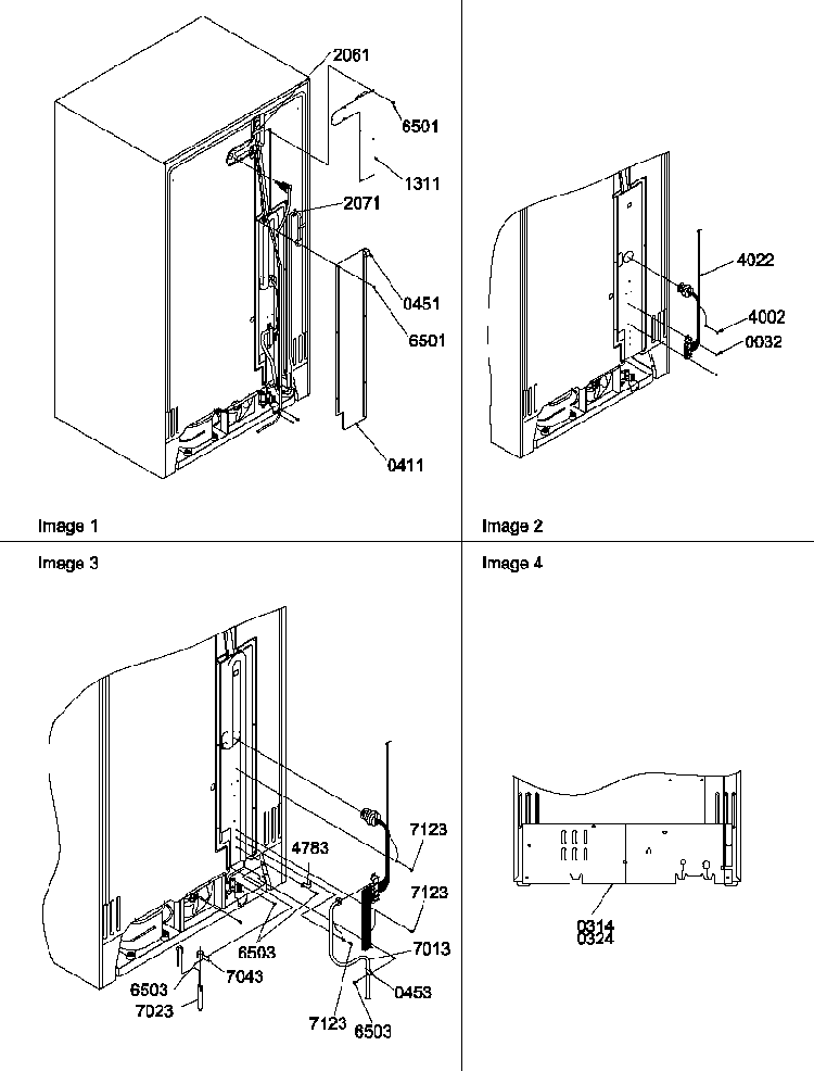 Cabinet Back Diagram and Parts List for SR20TW-P1190102WW  Amana Refrigerator