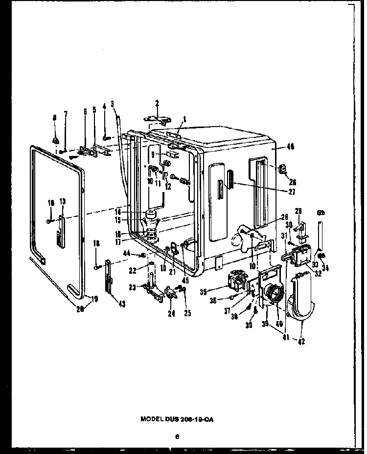 Section 13 Diagram and Parts List for DCS211-1L-OA  Caloric Dishwasher