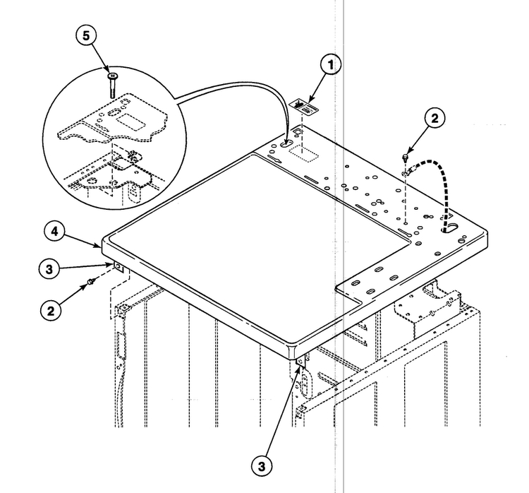 Cabinet Top Diagram and Parts List for SDE307WF1500  Speed Queen Dryer