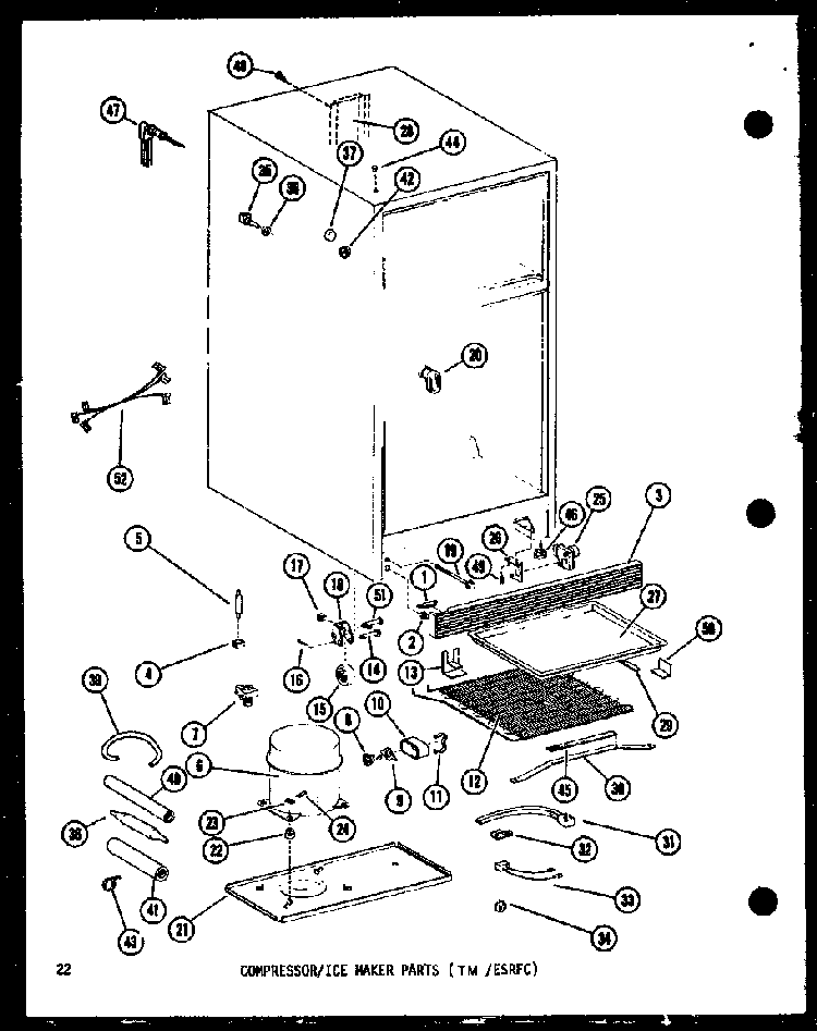 Compressor/ice Maker Parts Diagram and Parts List for TM14D-P73953-21W  Amana Refrigerator