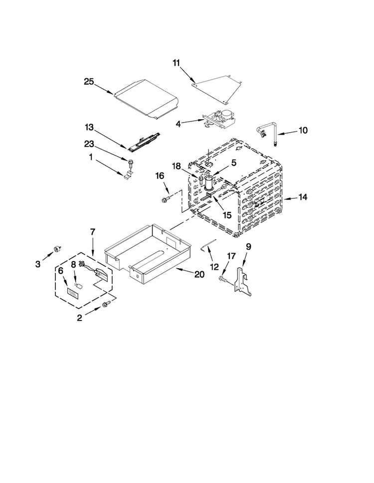 18" Oven Parts Diagram and Parts List for JGRP548WP01  Jenn-Air Range