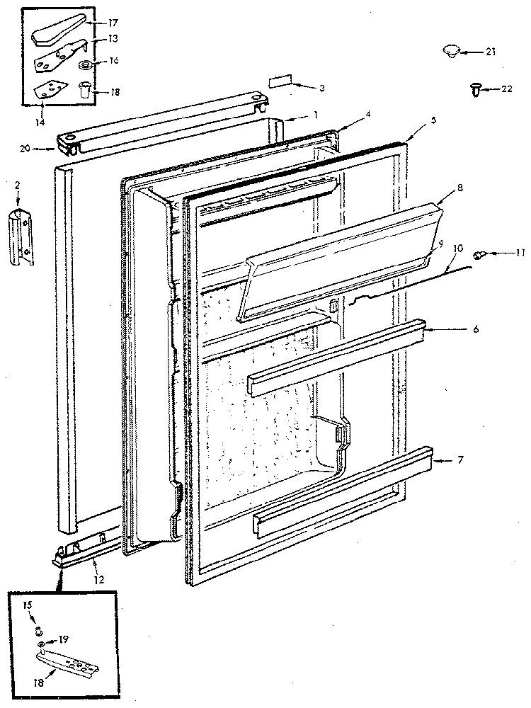 Fresh Food Door Diagram and Parts List for JRC5HB B\M E7-S-031 Jenn-Air Refrigerator