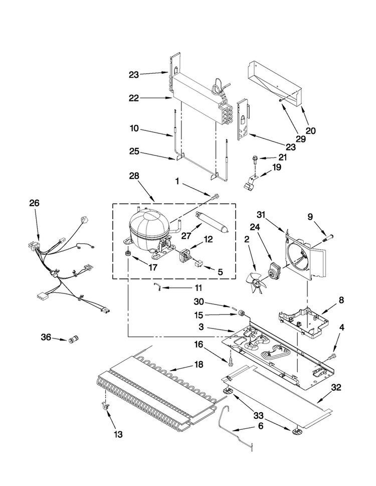 Unit Parts Diagram and Parts List for MFX2571XEW3  Maytag Refrigerator