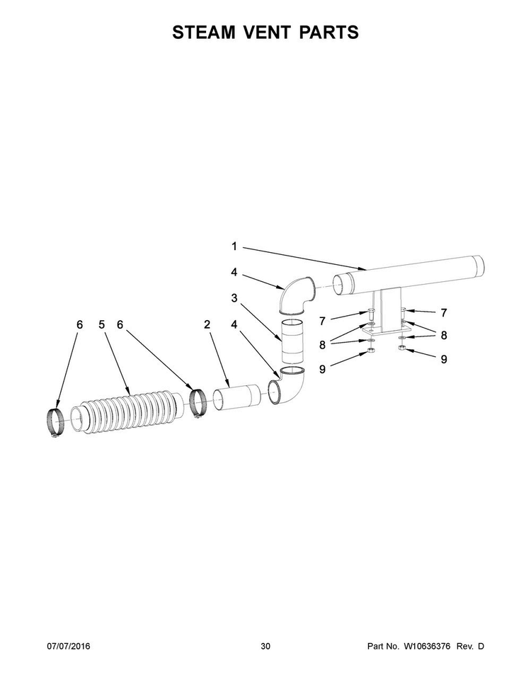 Steam Vent Parts Diagram and Parts List for MFS180PAVS  Maytag Washer