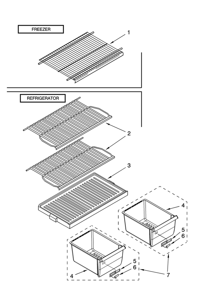 Shelf Parts, Optional Parts Diagram and Parts List for MTB1551EEW00  Maytag Refrigerator