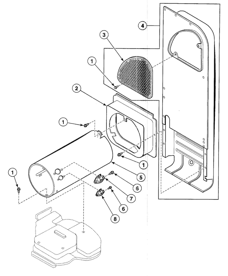 Heater Diagram and Parts List for SDG909QF1124  Speed Queen Dryer