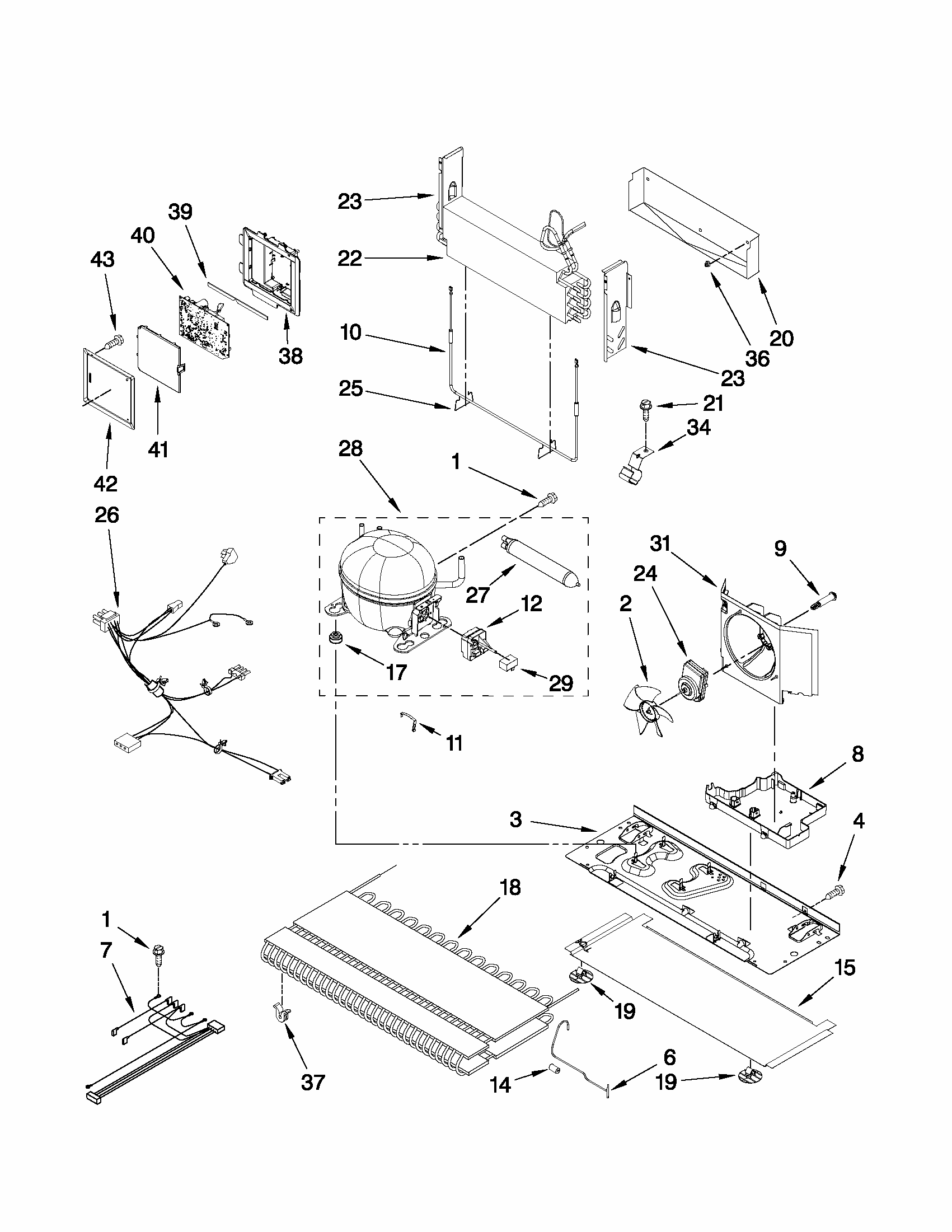 Unit Parts Diagram and Parts List for G32027WEKB4  Maytag Refrigerator