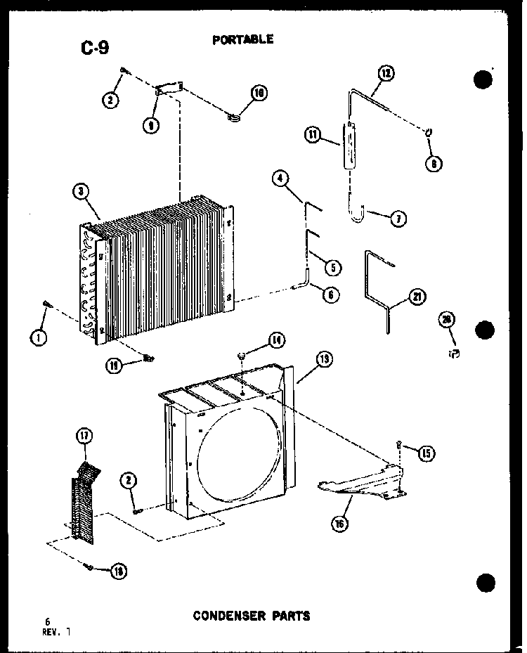 Portable Condenser Parts Diagram and Parts List for 8P-5AUMS P54972-30R Amana Air Conditioner