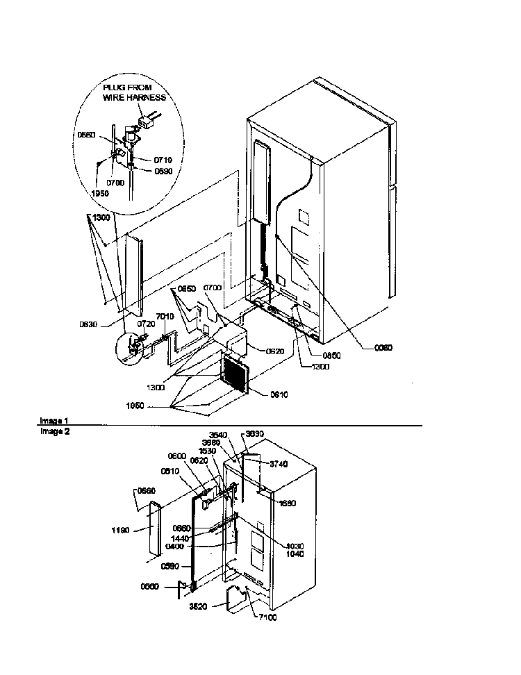 Cabinet Back Diagram and Parts List for THI18TW-P1302401WW  Amana Refrigerator