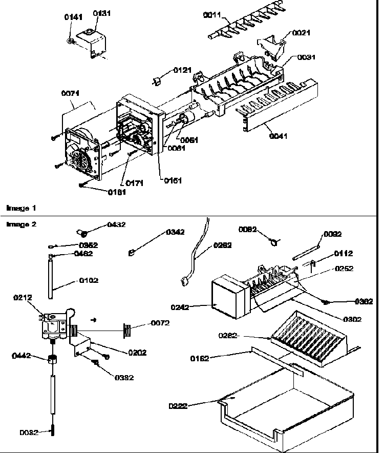 Ice Maker Parts And Add On Ice Maker Kit Diagram and Parts List for 58635-P1317501WE  Amana Refrigerator