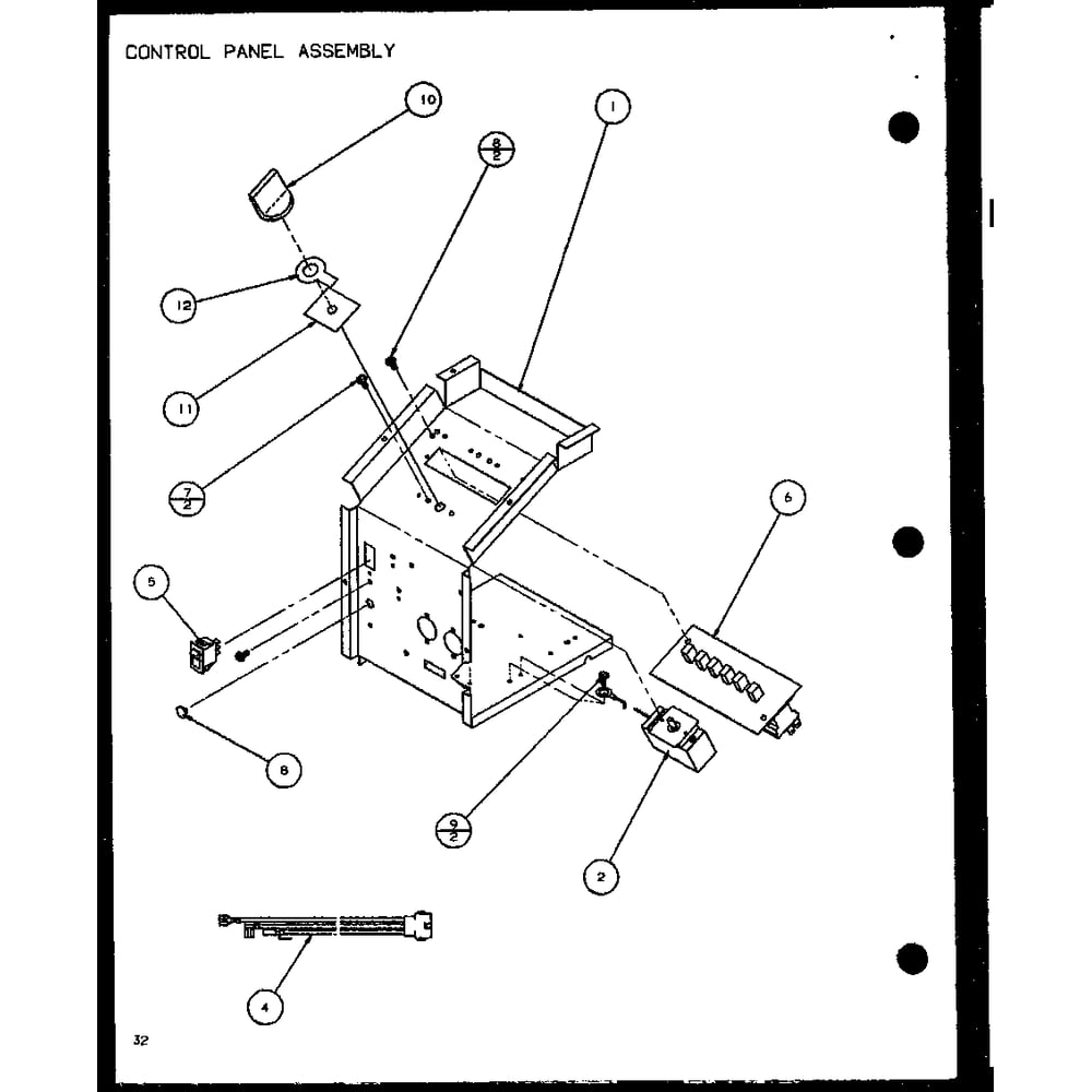 Control Panel Assembly 4 Diagram and Parts List for PTC12400EC P9872415R Amana Air Conditioner