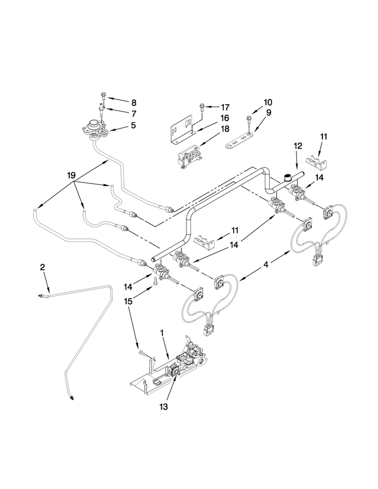 Manifold Parts Diagram and Parts List for JDS8860BDP16  Jenn-Air Range