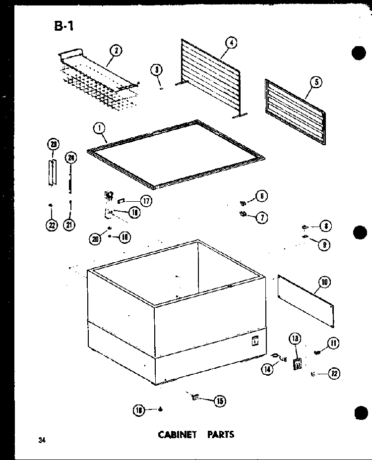 Cabinet Parts Diagram and Parts List for EC28F P60330-69W Amana Freezer