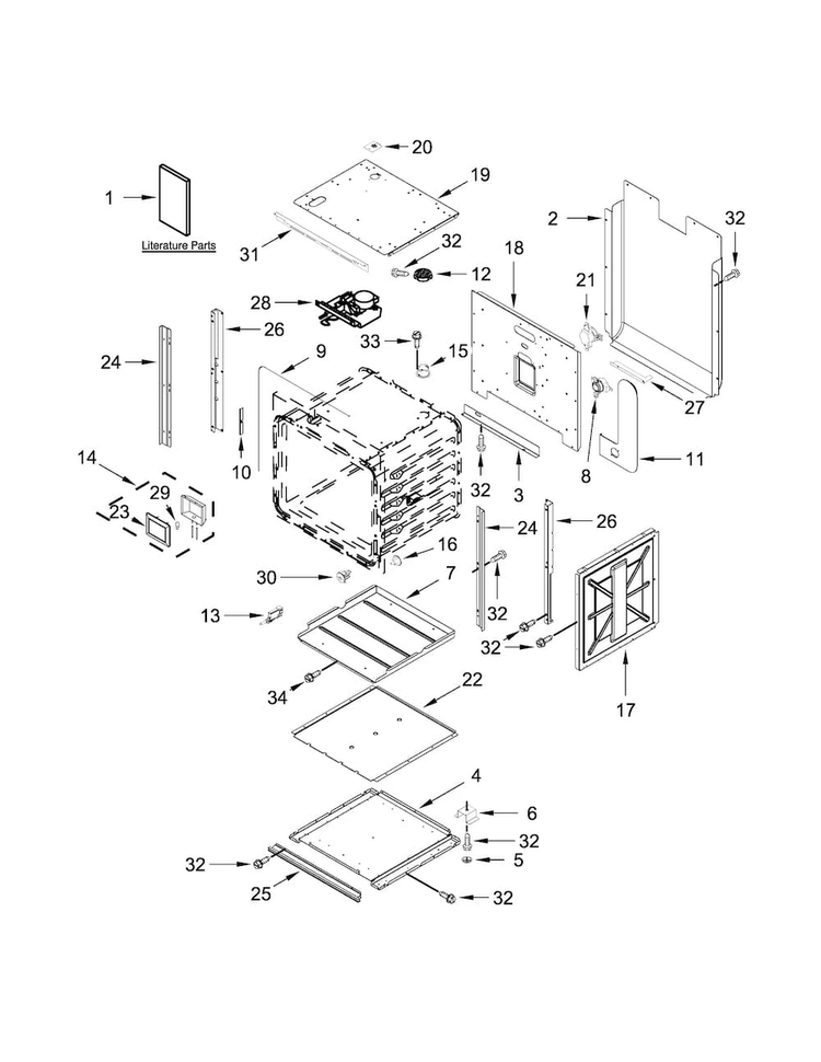 Oven Parts Diagram and Parts List for JMW2430WP03  Jenn-Air Microwave