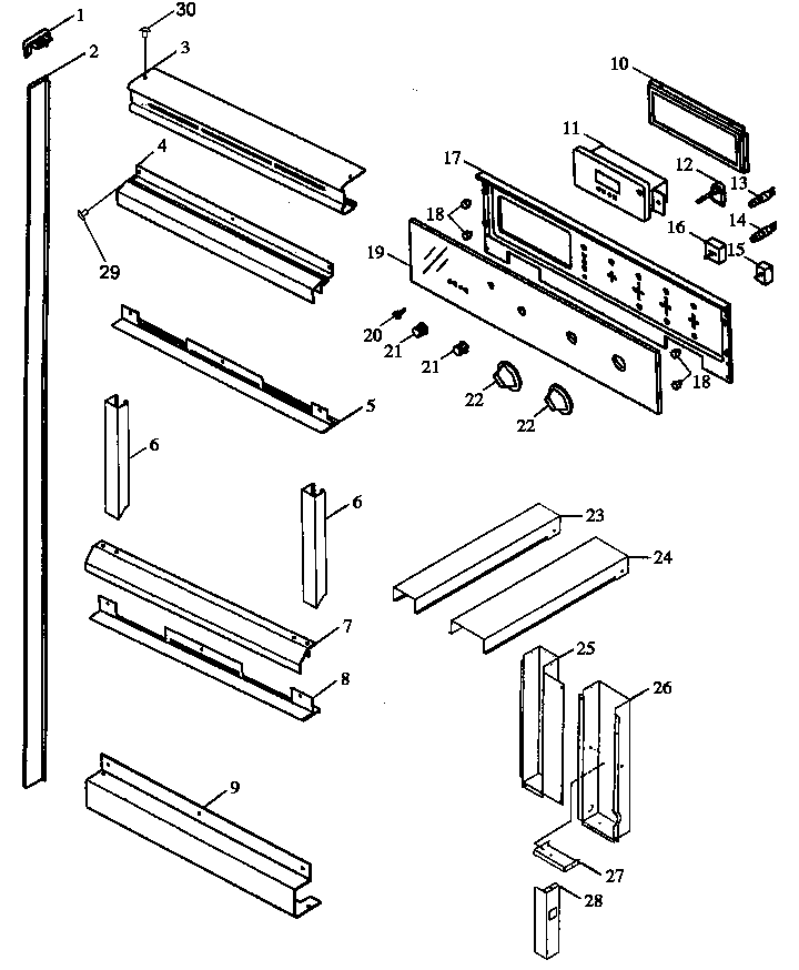 Control Panel/trim Diagram and Parts List for AOR27DE-P1132341NE  Amana Microwave