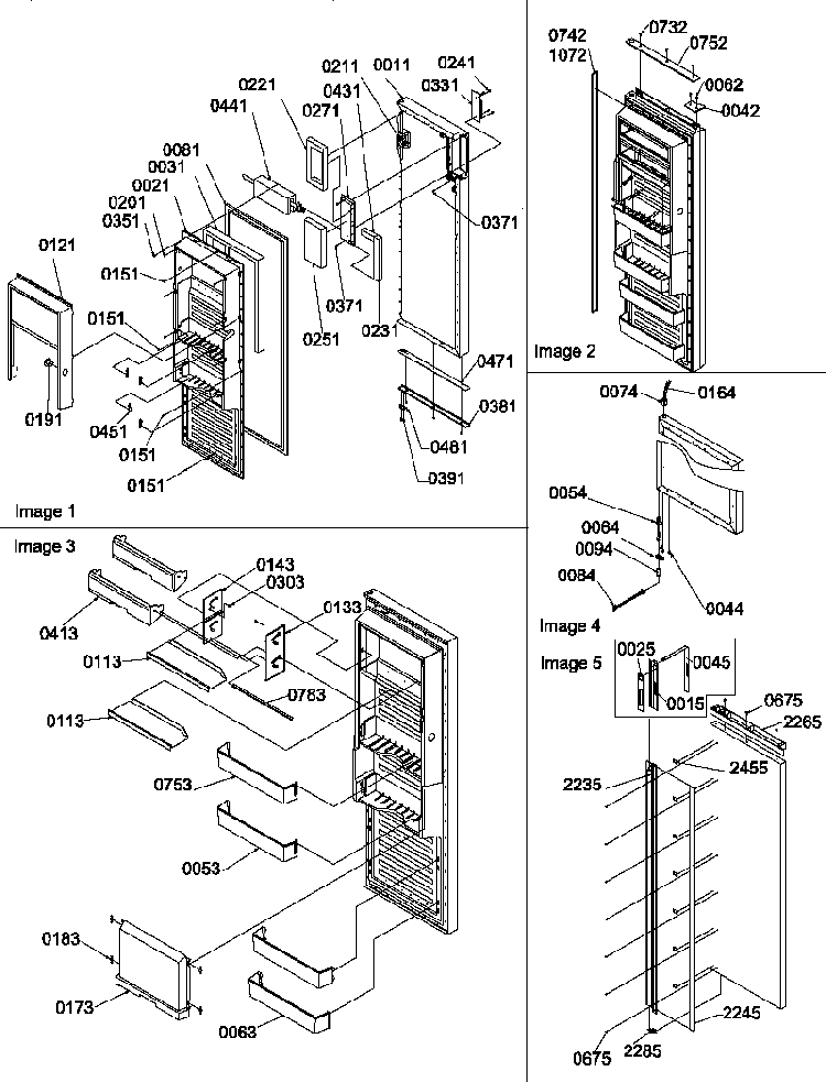 Refrigerator Door Diagram and Parts List for SRDE520TBW-P1312402WW  Amana Refrigerator
