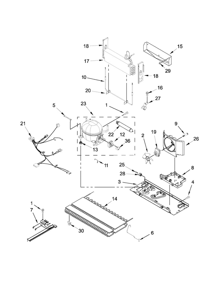Unit Parts Diagram and Parts List for ABB1921WEW3  Amana Refrigerator