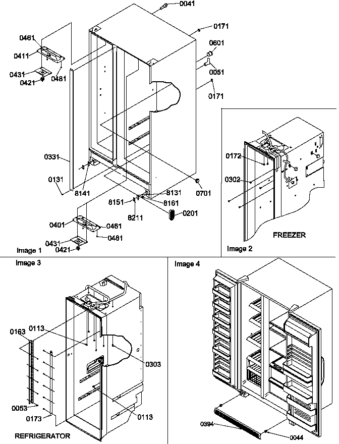 Cabinet Parts And Toe Grille Diagram and Parts List for SG19SW-P1193702WW  Amana Refrigerator