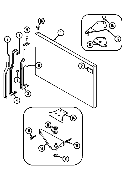 Freezer outer door (gt1922nxcw) Diagram and Parts List for GT1922NXC*  Maytag Refrigerator