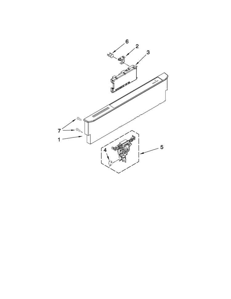 Control Panel And Latch Parts Diagram and Parts List for MDB8859AWW3  Maytag Dishwasher