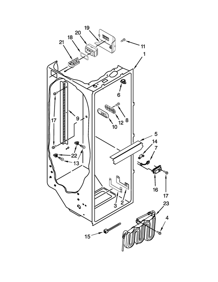 Refrigerator Liner Parts Diagram and Parts List for JCD2395WES01  Jenn-Air Refrigerator