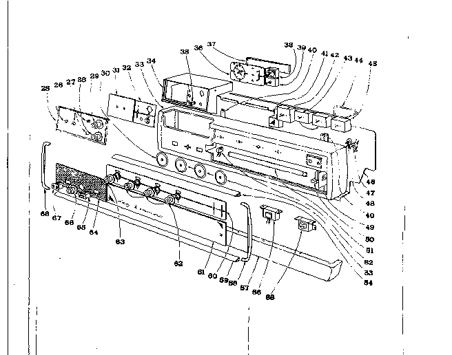 Backguard Section Diagram and Parts List for 101921593  Kenmore Range