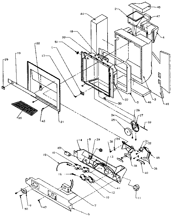 Ice And Water Cavity Diagram and Parts List for SXDE27NP-P1162207W  Amana Refrigerator