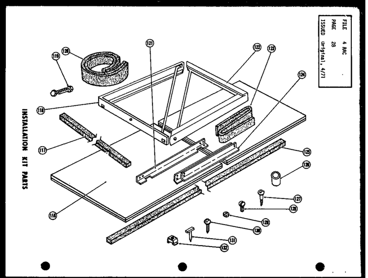 Installation Kit Parts Diagram and Parts List for FC18-3H P54655-1R Amana Air Conditioner