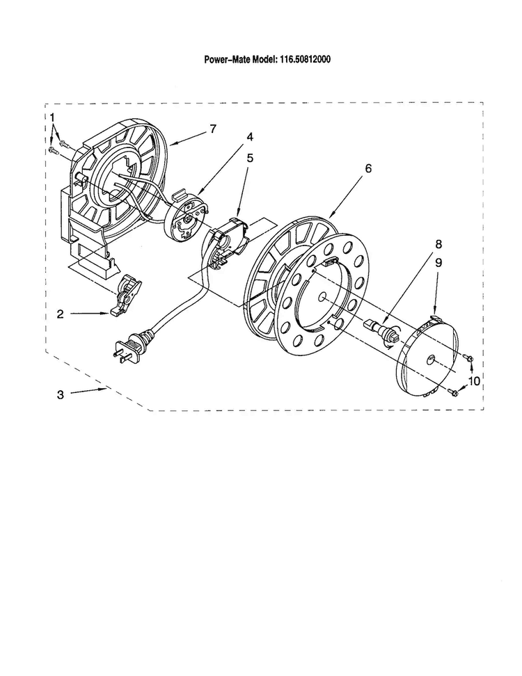 Power Cord Diagram and Parts List for 11620812000  Kenmore Canister Vacuum