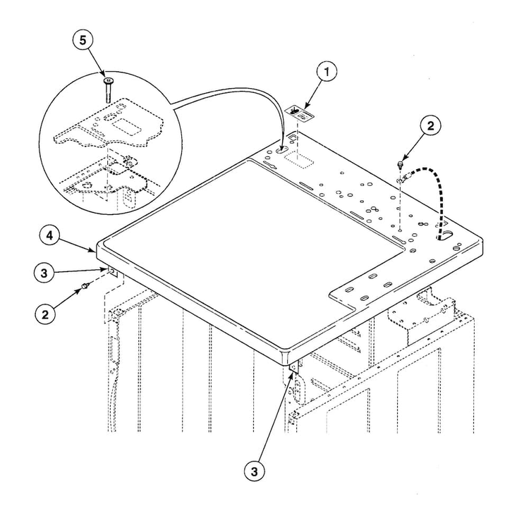 Cabinet Top Diagram and Parts List for SDG909WF  Speed Queen Dryer