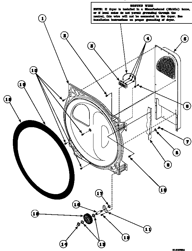 Section 14 Diagram and Parts List for LE8517W2B-PLE8517W2B  Amana Dryer