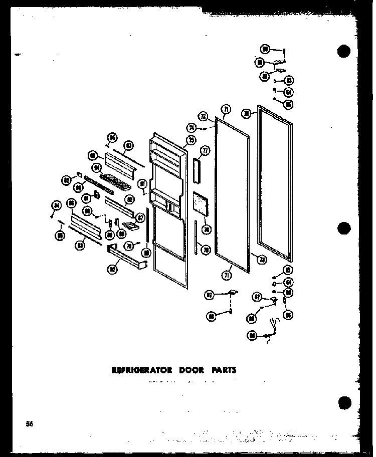 Refrigerator Door Parts Diagram and Parts List for SD19W-C-P60340-36WC  Amana Refrigerator