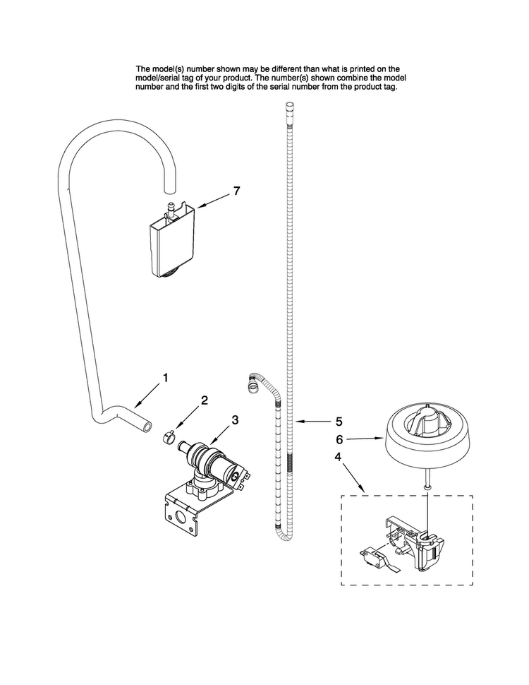 Fill And Overfill Parts Diagram and Parts List for MDB6702AWB0  Maytag Dishwasher