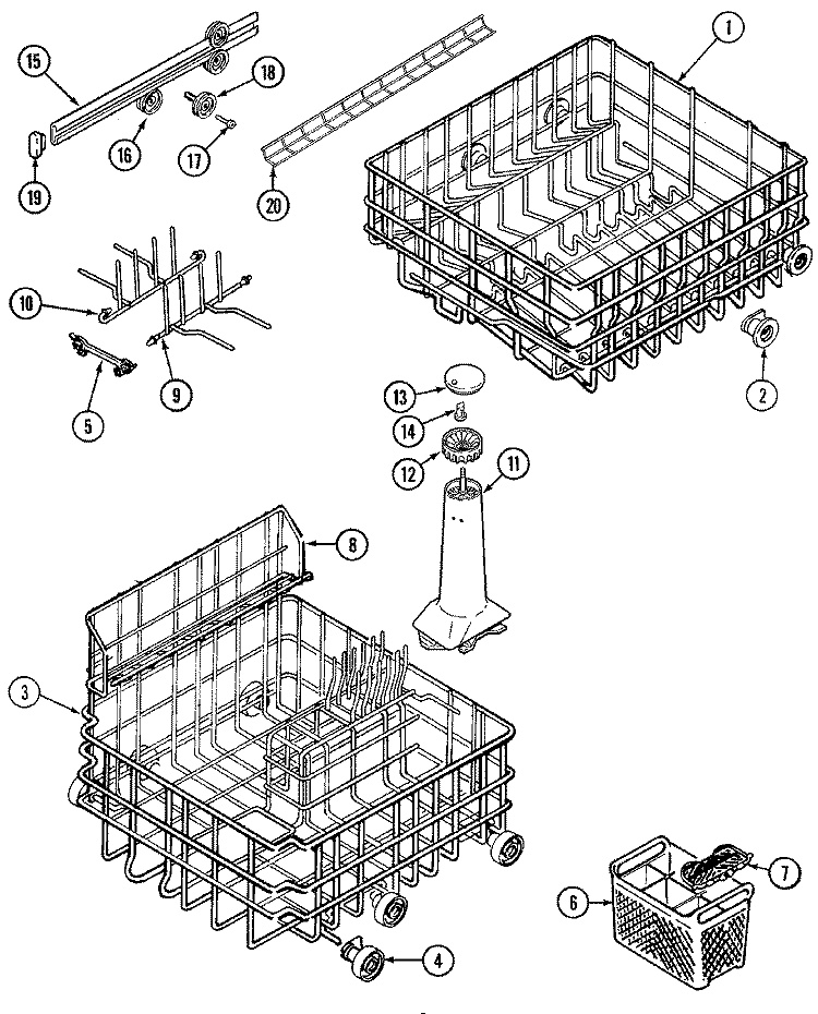 TRACK & RACK ASSEMBLY (DWU8602AAM) Diagram and Parts List for DWU8602AAM  Maytag Dishwasher