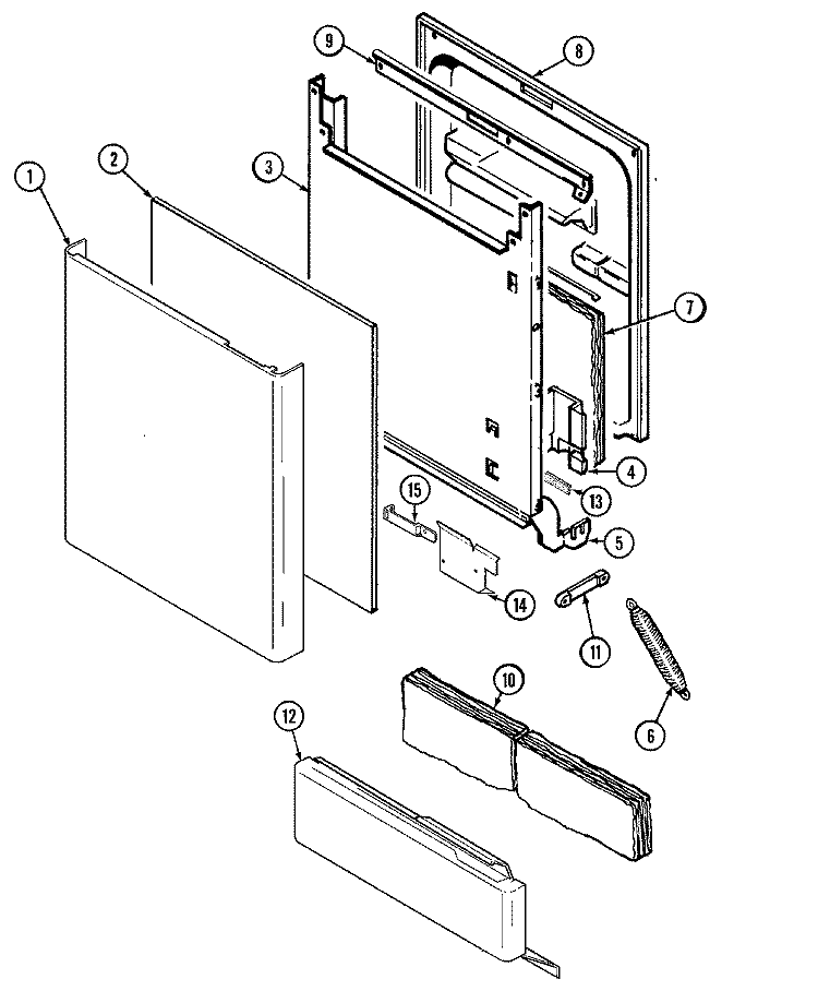 DOOR Diagram and Parts List for MDC4000AWX  Maytag Dishwasher