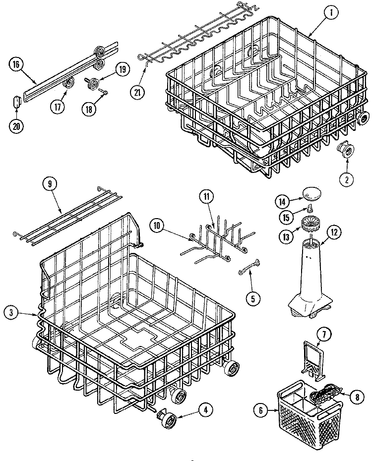TRACK & RACK ASSEMBLY Diagram and Parts List for DWU6402AAB  Maytag Dishwasher