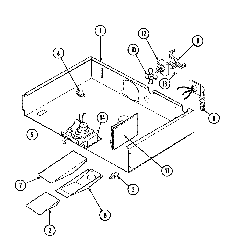 INTERNAL CONTROLS Diagram and Parts List for WM27260B  Jenn-Air Microwave Oven Combo