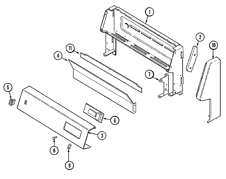 CONTROL PANEL Diagram and Parts List for JG3127WTV  Jenn-Air Range