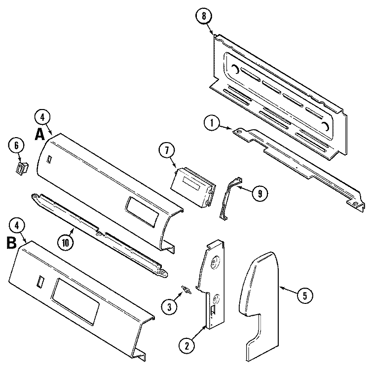 CONTROL PANEL (WAA, WAV) Diagram and Parts List for C31113WAV  Crosley Range