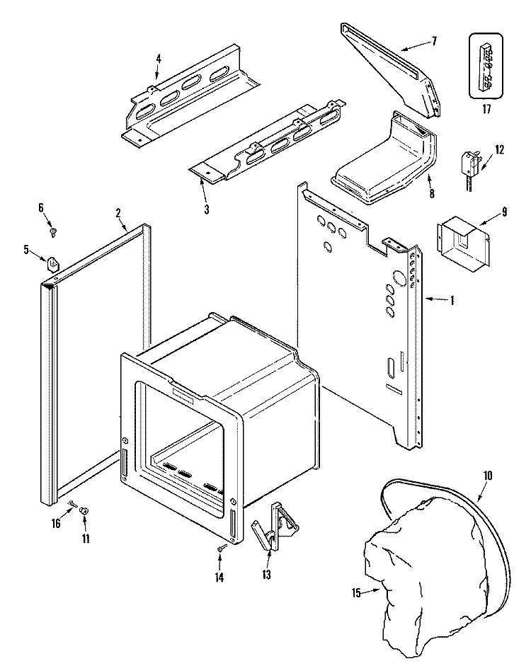BODY Diagram and Parts List for 31203KAA  Magic Chef Range